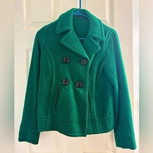 Emerald green cropped peacoat